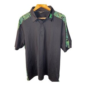 PXG Hawaiian Palm Leaf Black Polo Shirt L Golf